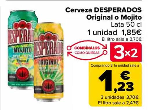 Cerveza DESPERADOS Original o Mojito