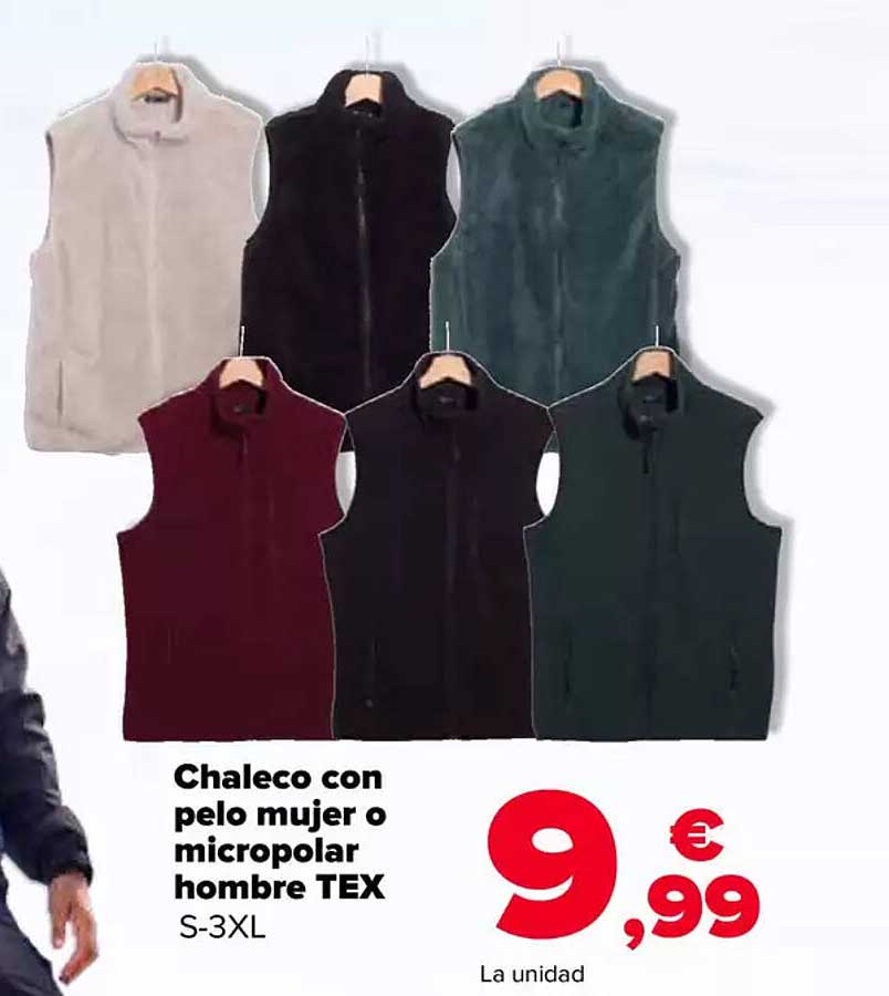 Chaleco con pelo mujer o micropolar hombre TEX