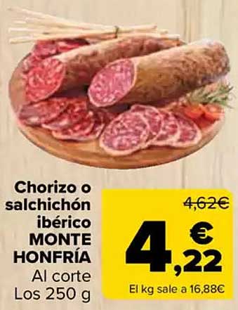 Chorizo o salchichón ibérico MONTE HONFRÍA