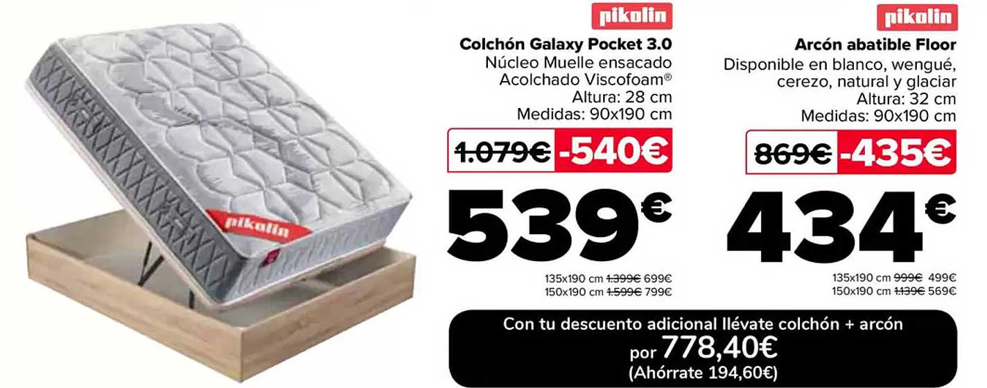 Colchón Galaxy Pocket 3.0  
Arcón abatible Floor