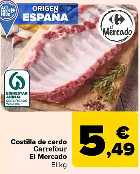 Costilla de cerdo Carrefour El Mercado