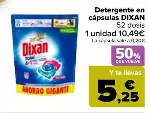 Detergente en cápsulas DIXAN