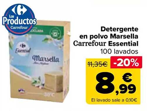 Detergente en polvo Marsella Carrefour Essential