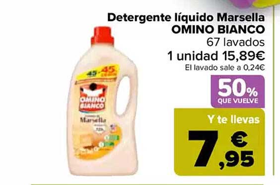 Detergente líquido Marsella OMINO BIANCO