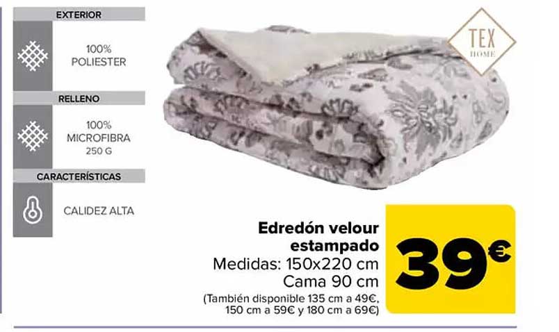 Edredón velour estampado