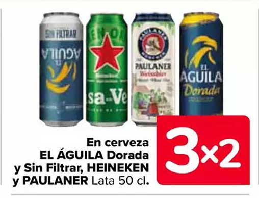 EL ÁGUILA Dorada y Sin Filtrar, HEINEKEN y PAULANER