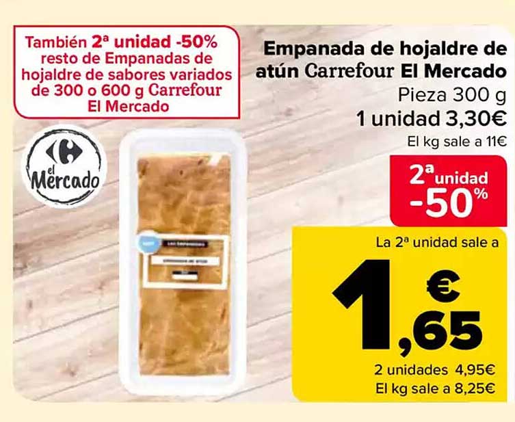 Empanada de hojaldre de atún Carrefour El Mercado