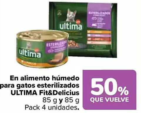 En alimento húmedo para gatos esterilizados ULTIMA Fit&Delicious