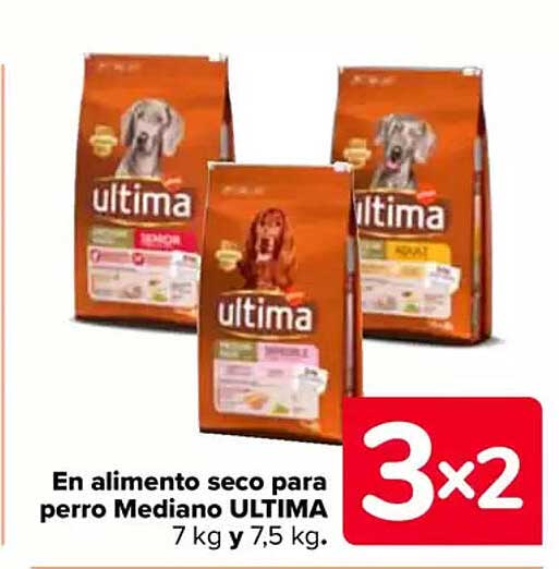 En alimento seco para perro Mediano ULTIMA