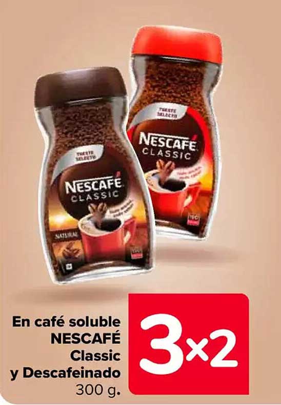 En café soluble NESCAFÉ Classic y Descafeinado