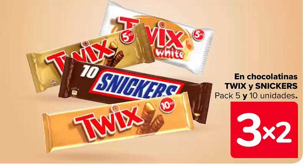 En chocolatinas TWIX y SNICKERS