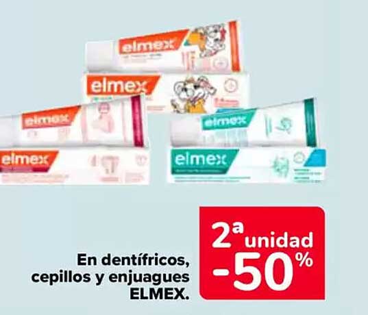 En dentífricos, cepillos y enjuagues ELMEX.