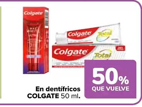 En dentífricos COLGATE 50 ml.