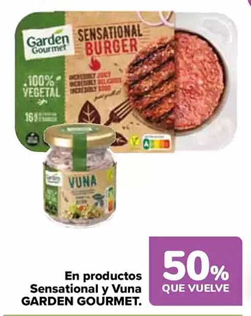 En productos Sensational y Vuna GARDEN GOURMET.