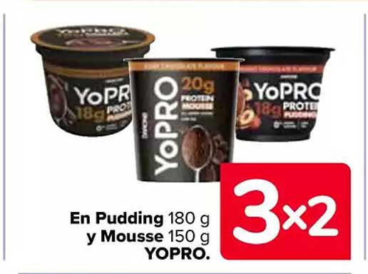 En Pudding 180 g y Mousse 150 g YOPRO.