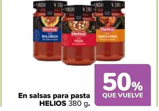 En salsas para pasta HELIOS 380 g.