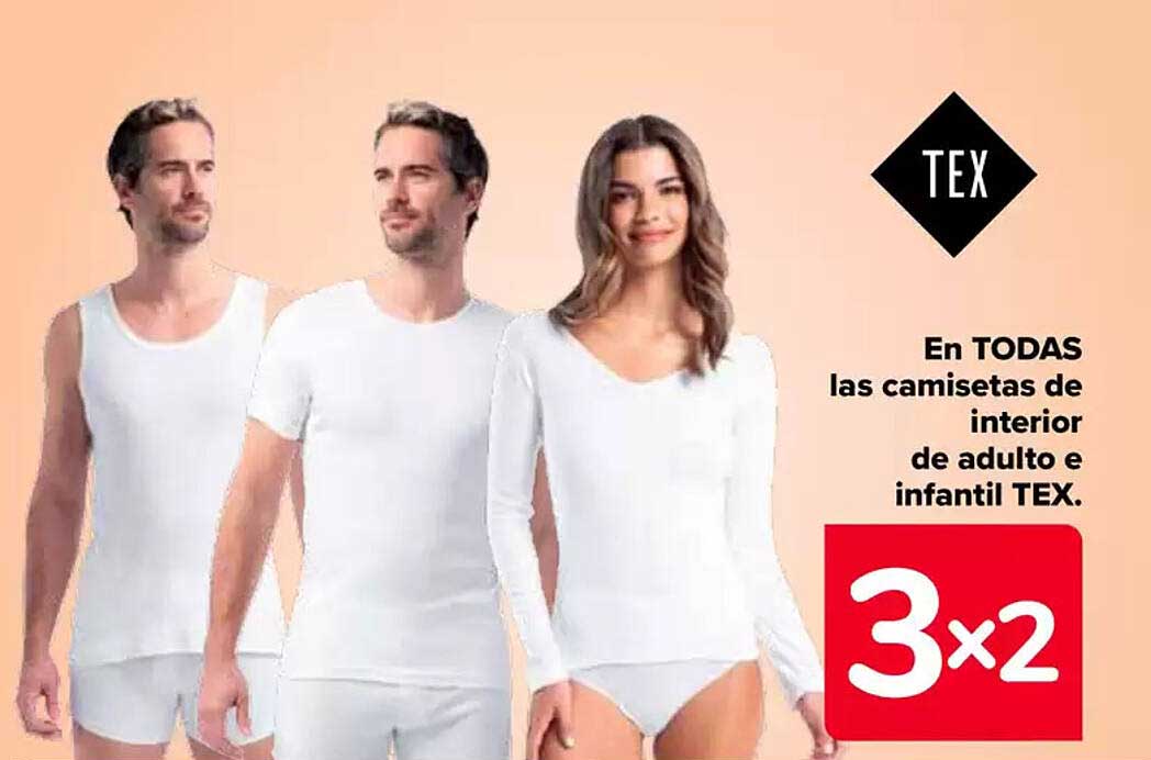 En TODAS las camisetas de interior de adulto e infantil TEX.