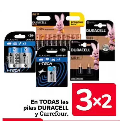 En TODAS las pilas DURACELL y Carrefour.