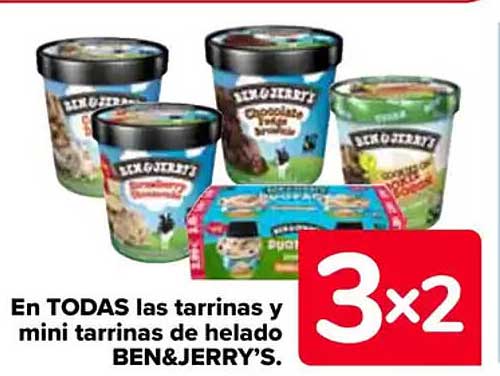 En TODAS las tarrinas y mini tarrinas de helado BEN&JERRY'S.