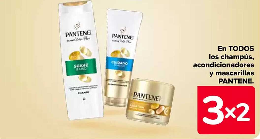 En TODOS los champús, acondicionadores y mascarillas PANTENE.