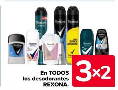 En TODOS los desodorantes REXONA.