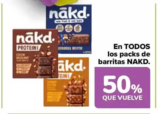 En TODOS los packs de barritas NAKD.