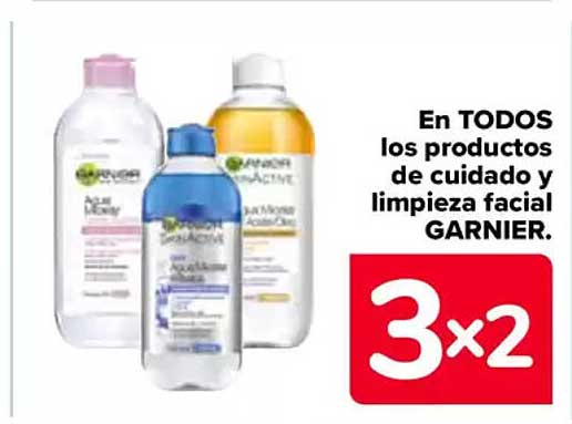 En TODOS los productos de cuidado y limpieza facial GARNIER.