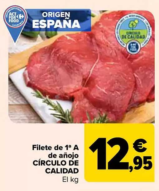 Filete de 1ª A de añojo CÍRCULO DE CALIDAD