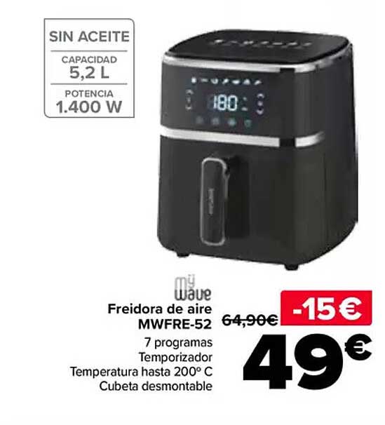 Freidora de aire MW FRE-52