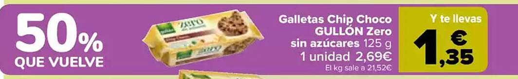 Galletas Chip Choco GULLÓN Zero sin azúcares