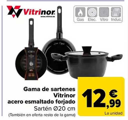 Gama de sartenes Vitrinor acero esmaltado forjado