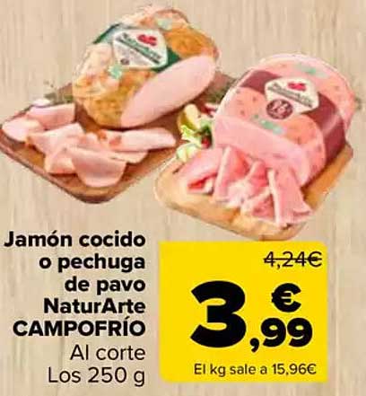 Jamón cocido o pechuga de pavo NaturArte CAMPOFRÍO