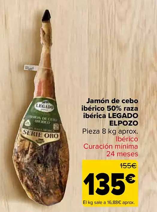 Jamón de cebo ibérico 50% raza ibérica LEGADO ELPOZO