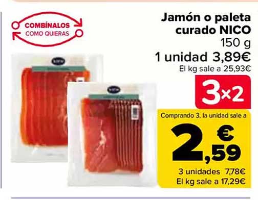 Jamón o paleta curado NICO