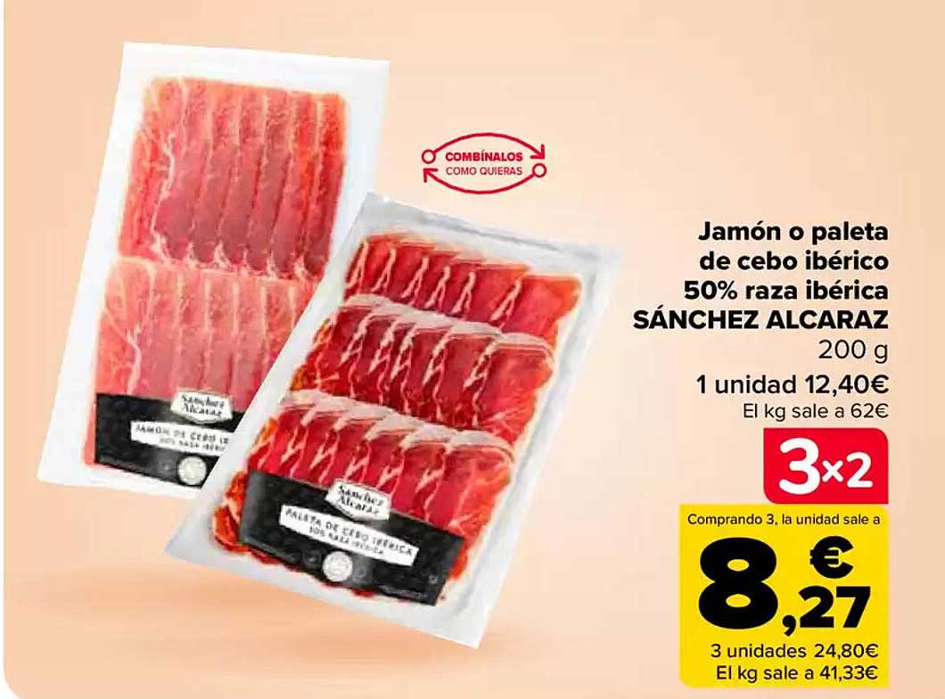 Jamón o paleta de cebo ibérico 50% raza ibérica SÁNCHEZ ALCARAZ