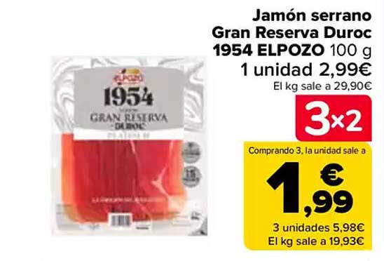 Jamón serrano Gran Reserva Duroc 1954 ELPOZO