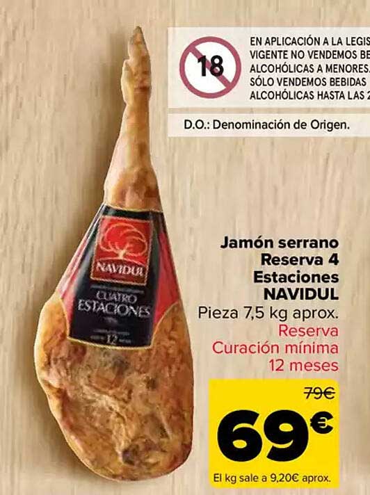 Jamón serrano Reserva 4 Estaciones NAVIDUL