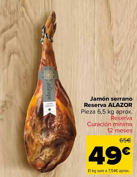 Jamón serrano Reserva ALAZOR