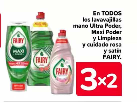 lavavajillas mano Ultra Poder, Maxi Poder y Limpieza y cuidado rosa y satín FAIRY.