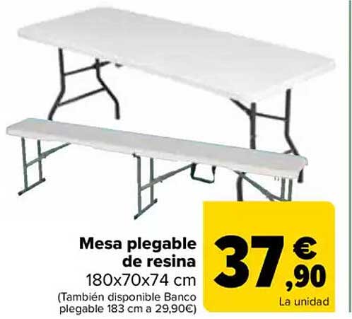 Mesa plegable de resina