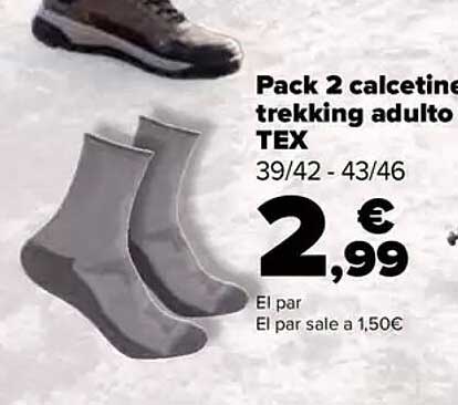 Pack 2 calcetines trekking adulto TEX