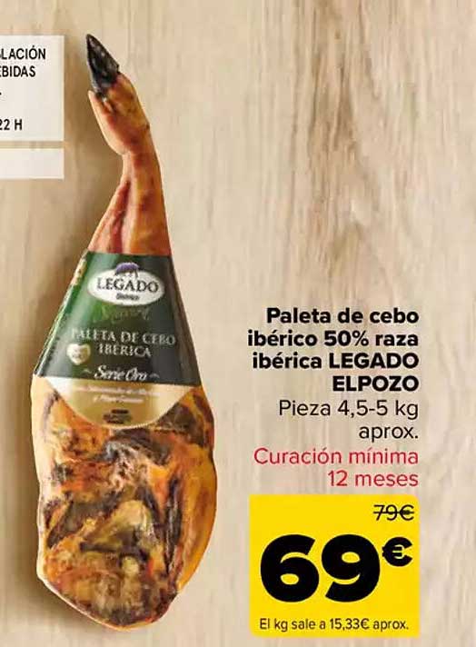 Paleta de cebo ibérico 50% raza ibérica LEGADO ELPOZO