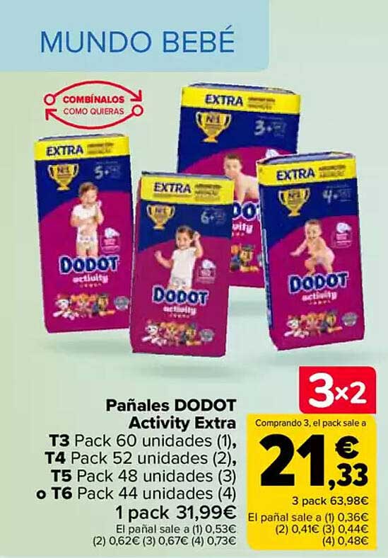 Pañales DODOT Activity Extra