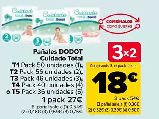 Pañales DODOT Cuidado Total