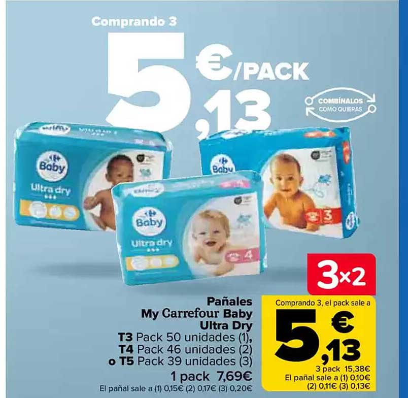 Pañales My Carrefour Baby Ultra Dry