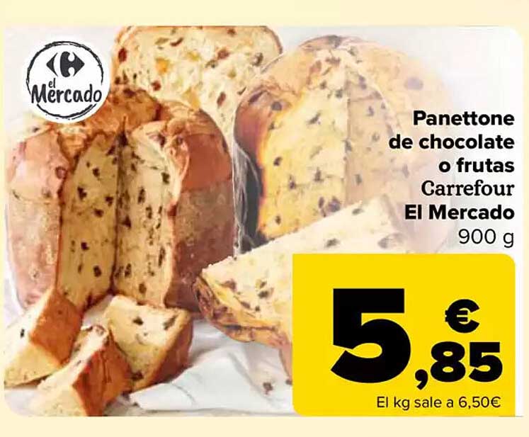 Panettone de chocolate o frutas Carrefour El Mercado