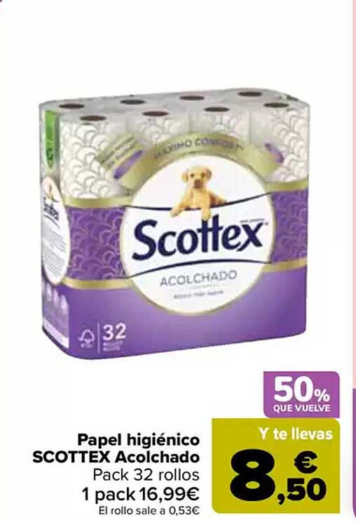 Papel higiénico SCOTTEX Acolchado