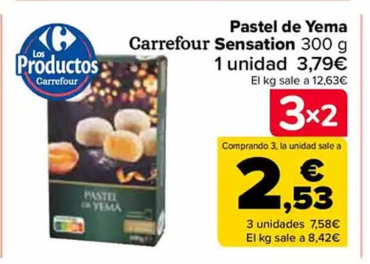 Pastel de Yema Carrefour Sensation