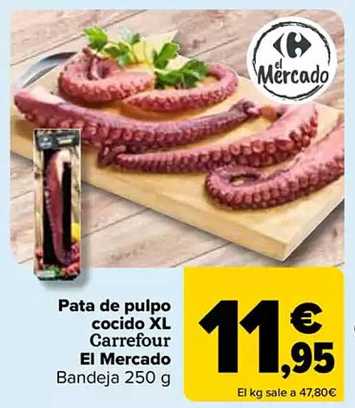 Pata de pulpo cocido XL Carrefour El Mercado