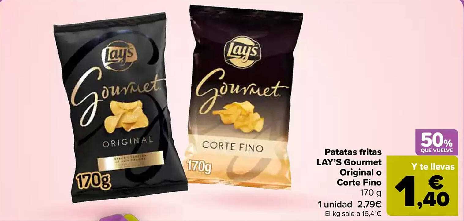 Patatas fritas LAY'S Gourmet Original o Corte Fino